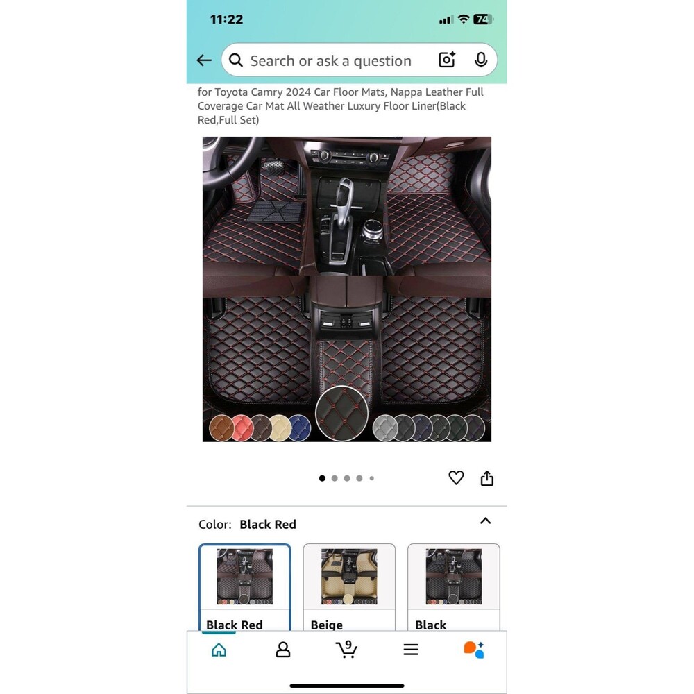 2024 Toyota Camry Leather Floor Mats